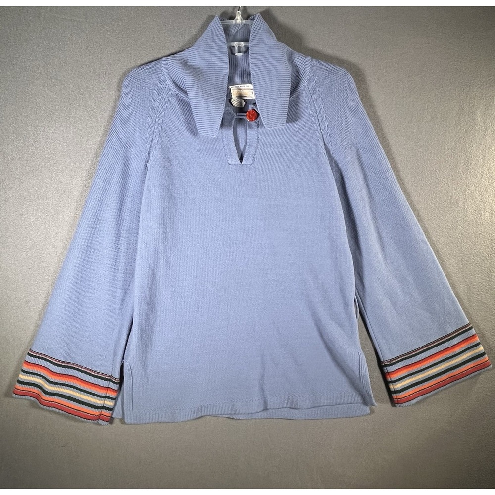 VTG Donnkenny Sweater Blue Top Womens Medium 70s Retro Long Sleeve Boho M?